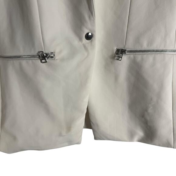 Veronica Beard White Scuba Zip Pocket Dickey Office Travel Blazer Jacket Size 6 - Picture 10 of 16